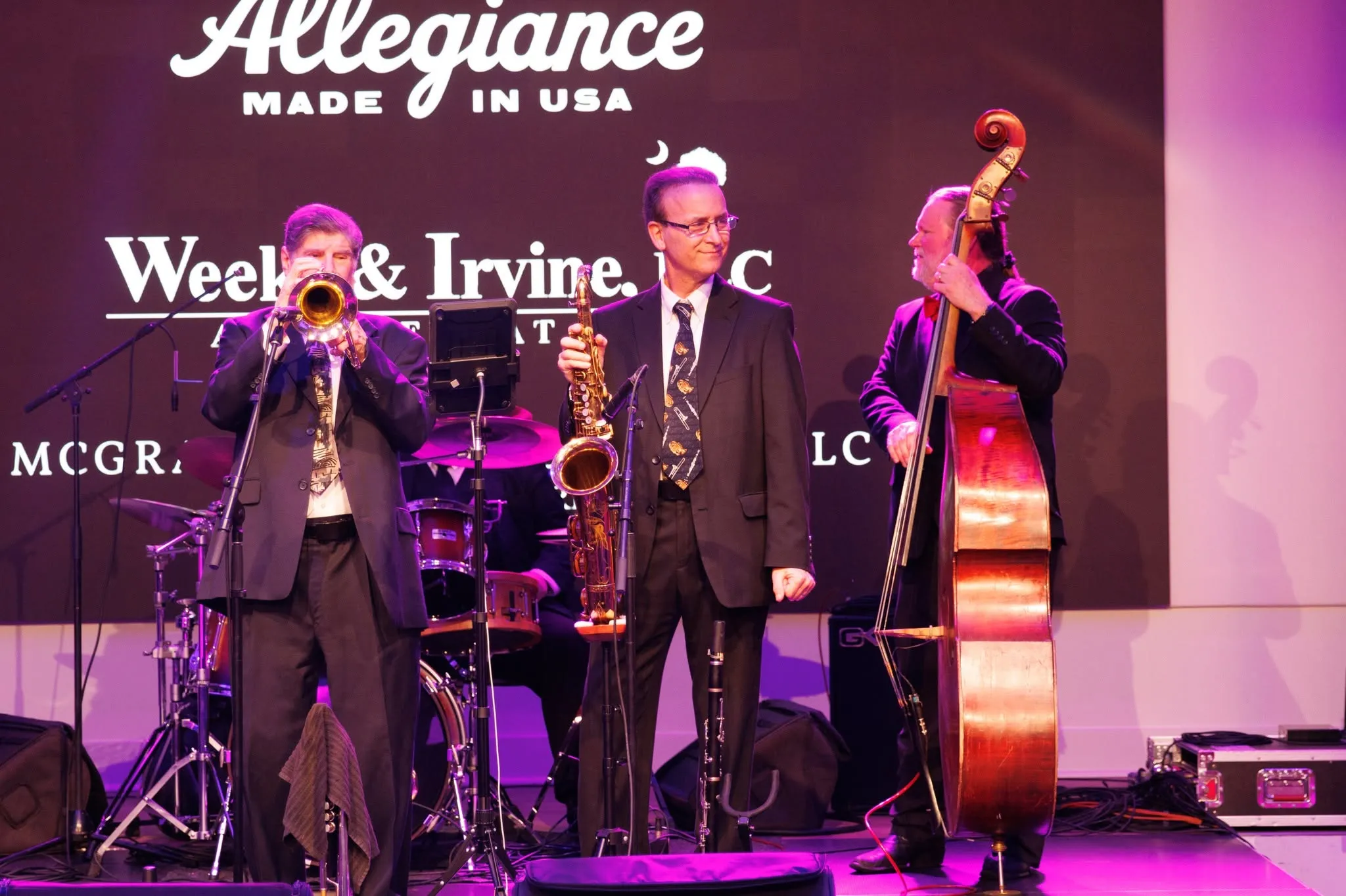 The jazz band performing live